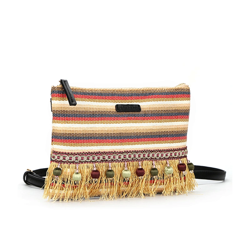 7892 2018 New arrival Latest design Bohemian style braided straw ladies crossbody Ethnic Bag