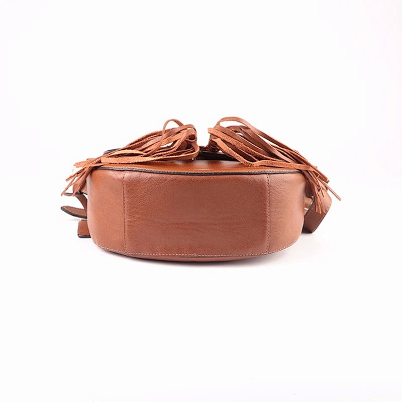 5530 - 2018 Latest wholesale fashion design brand brown ladies leather bag tassel
