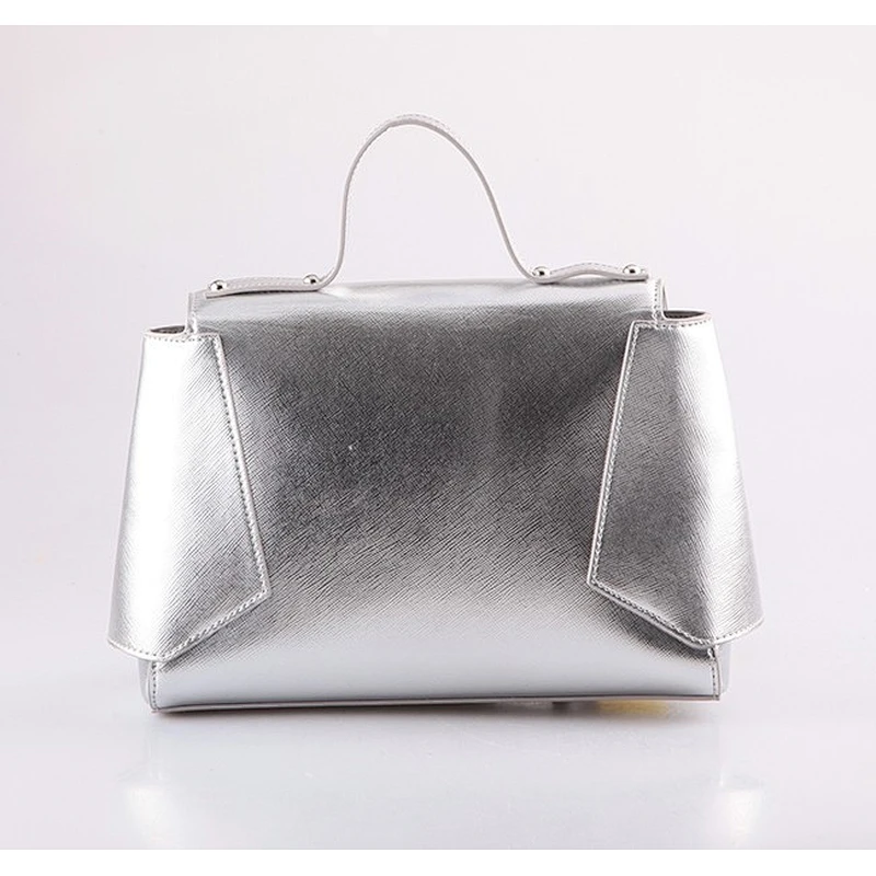 5292-New style best selling design fancy silver metallic saffiano PU women shoulder bags