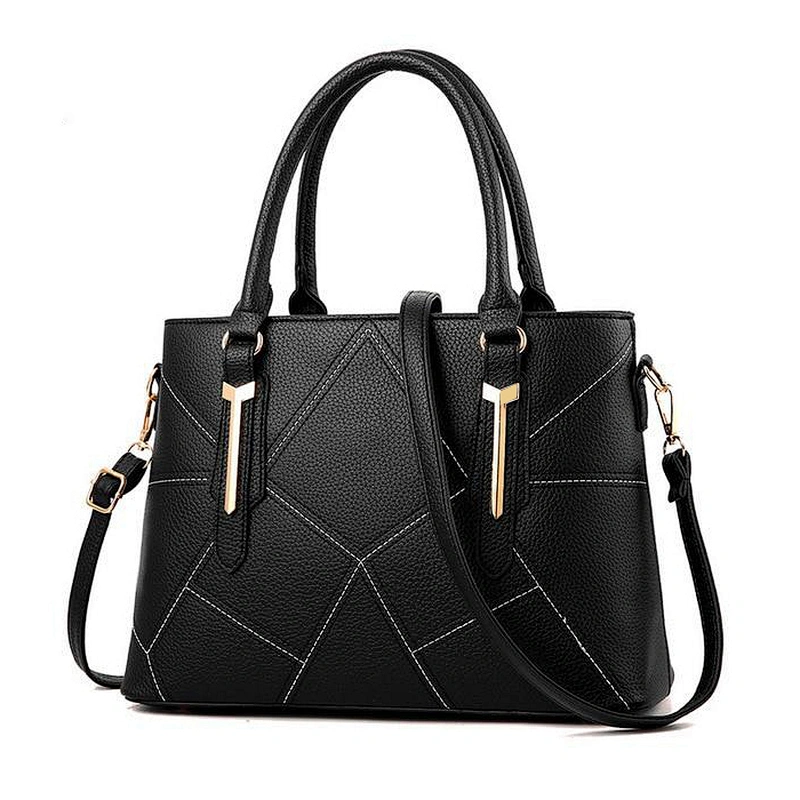 ZB153# Myanmar own 800 workers big factory TAX FREE fashion patchwork design lady bag handbag faux woman pu leather tote bag