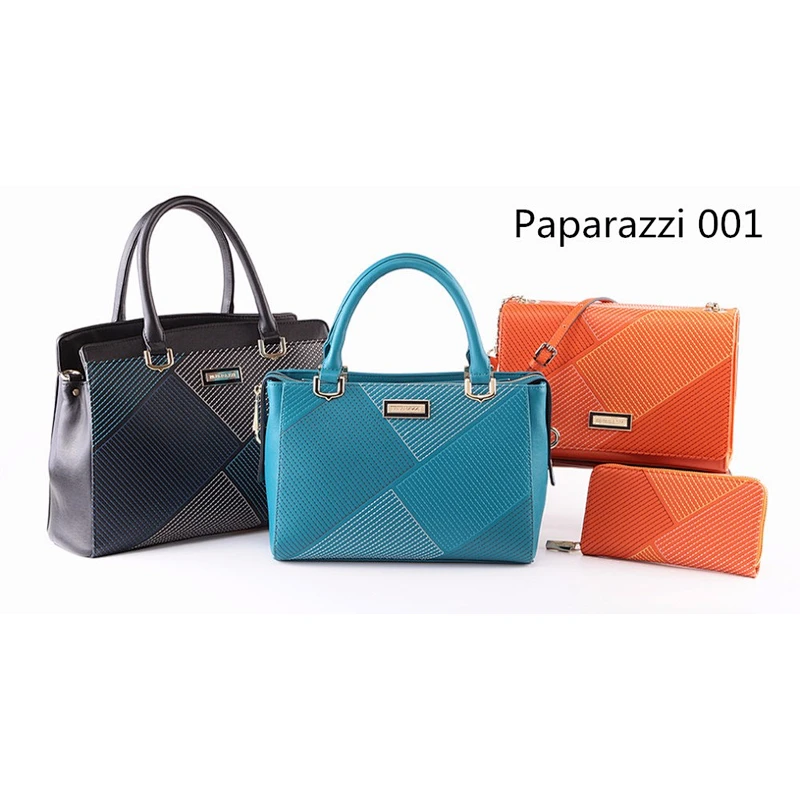 5037- Custom brand ladies fashion blue PU embroidery wallets
