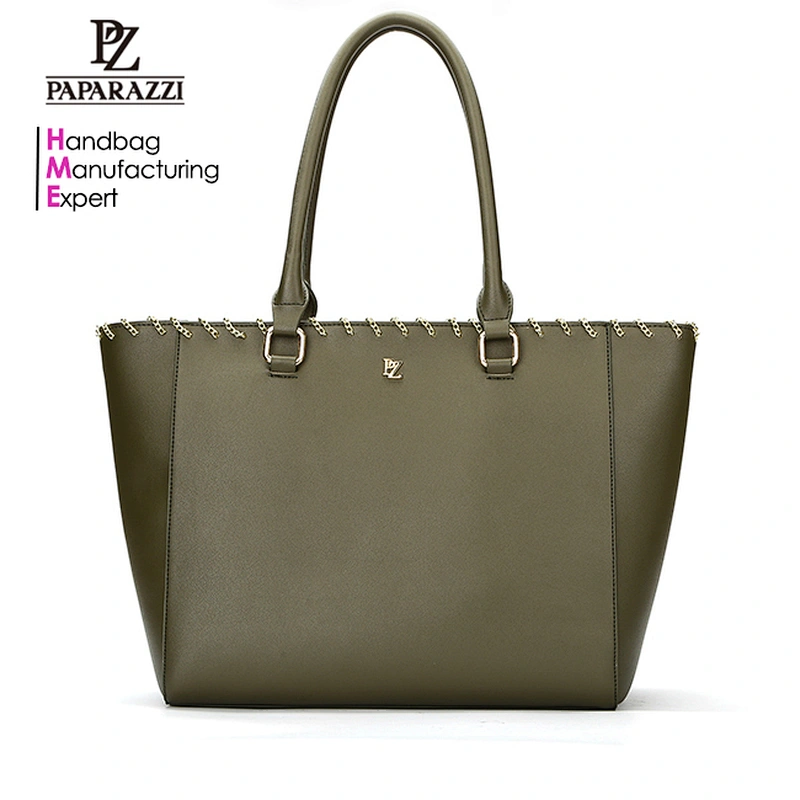 7444-Decorative metal chain China supplier PU leather shopper bags