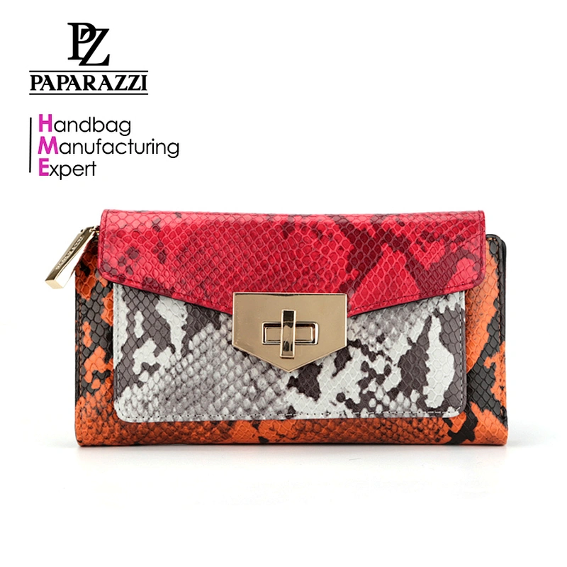 6541-2019 spring & summer style new designs multi-color snake clutch wallets Guangzhou manufacturer