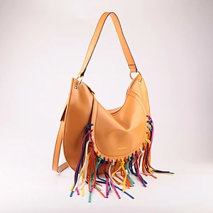 5123- China manufacturer tassel decoration woman hand bag suede leather shoulder hand bag