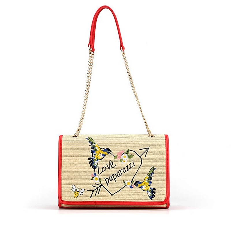 6554 - 2019 New arrivals fashion design straw bag lady handbag Paparazzi design