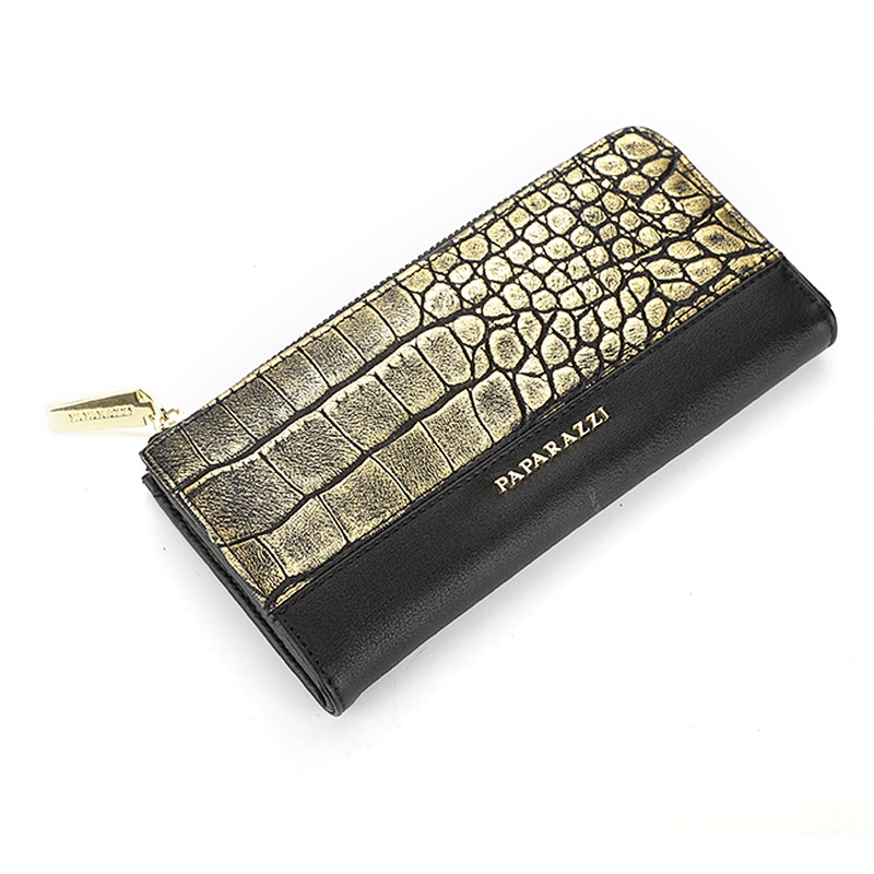 5625 - PAPARAZZI own branded designer long shape multiple crocodile card holder zipper wallet for lady