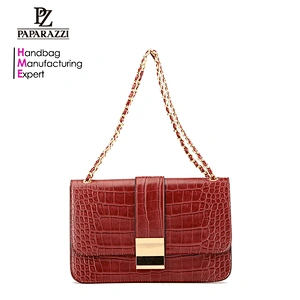 6523# 2019 Bolsos de mujer newly fashion design red crocodile reversible ladies shoulder bags latest leather crossbody bag women