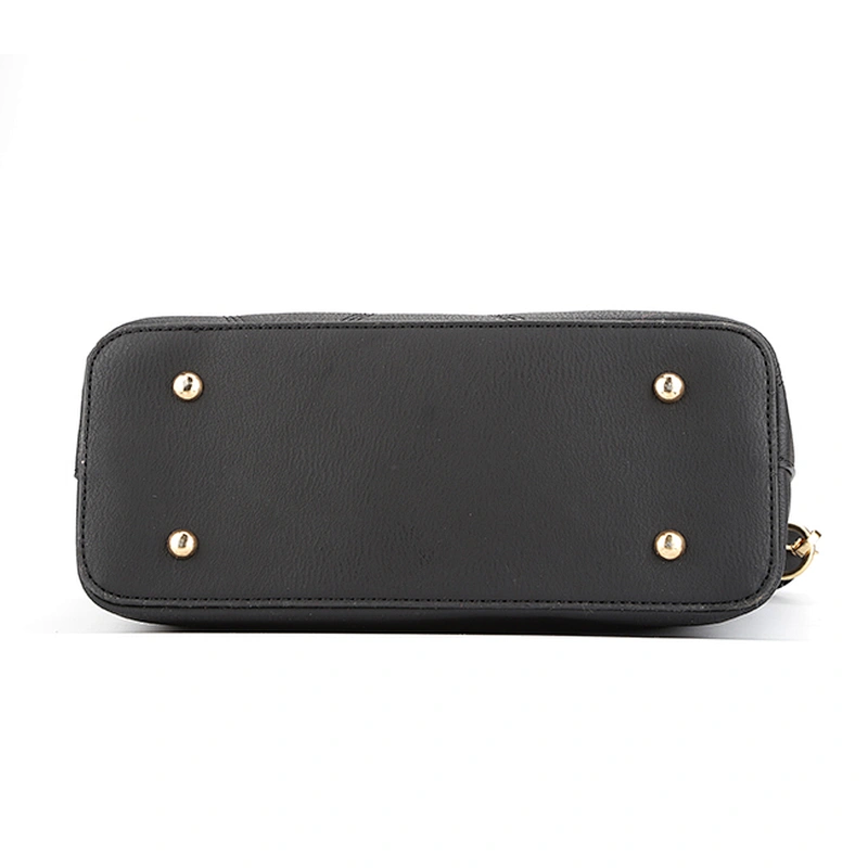 7429-Classic style two compartments hard handle women smooth PU handbags