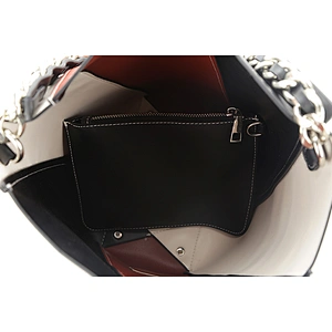 8488 Paparazzi 2018 fashion design block handbag barrel shape women double-faced PU leather tote bag