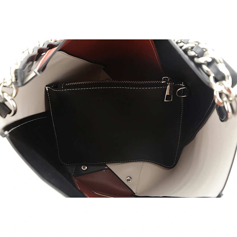 8488 Paparazzi 2018 fashion design block handbag barrel shape women double-faced PU leather tote bag
