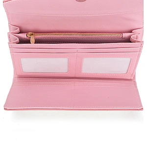 #7067 Made in Myanmar Tax Free carteras latest fashion design custom smart lady purse PU leather women wallet with money clip
