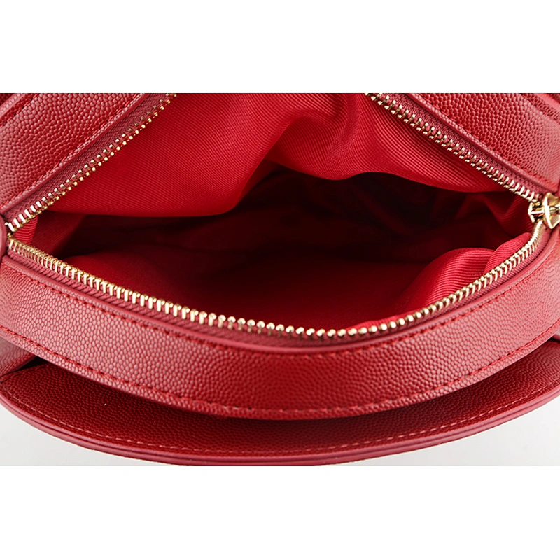 #8974 2019 BSCI Authorized Myanmar manufacturer Free customized red round shaped handbag round crossbody bag