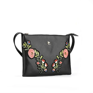 #6549 Tax Free Myanmar own factory bolsos mujer latest fashion embroidery flower lady handbag PU leather shoulder bag women