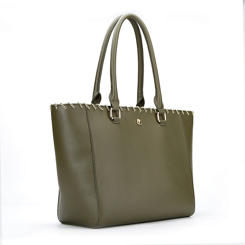 7444-Decorative metal chain China supplier PU leather shopper bags