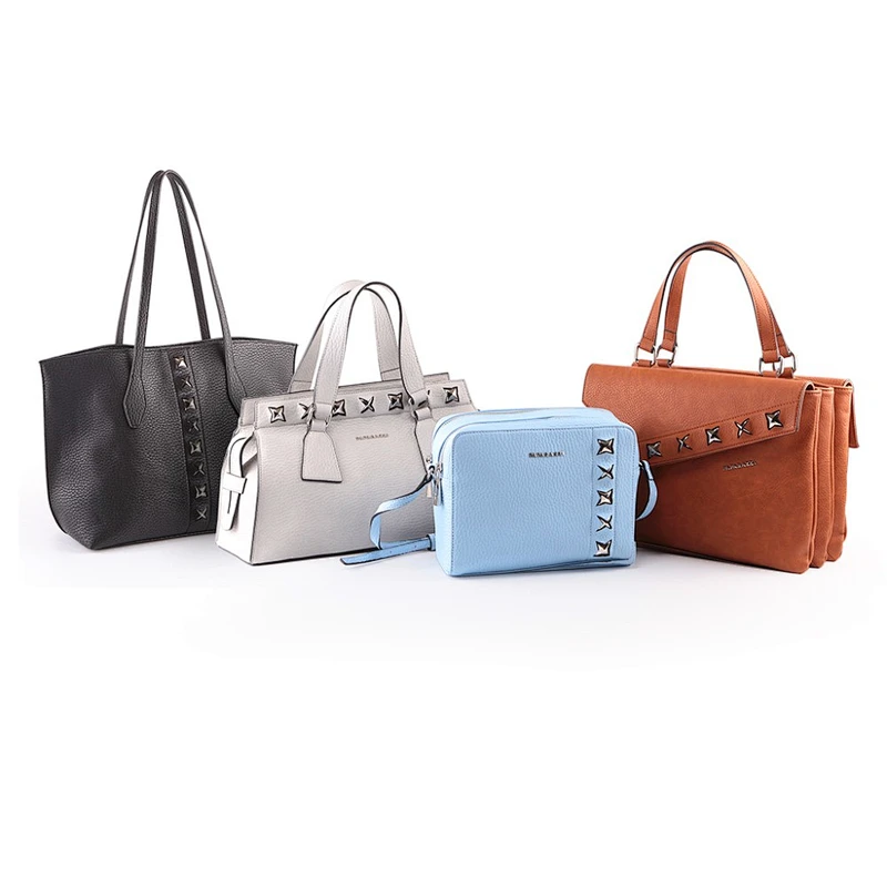 #5065 Tariff Free Myanmar made new arrival fashion hardware decorate large black ladies hand bags PU leather bags women handbag