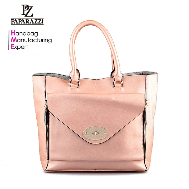 4015-Hot sale designer office ladies genuine leather tote bag factory guangzhou China 2018