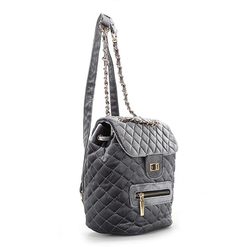 8580 customized corduroy large capacity embroidery backpack new design shoulder bag for ladies