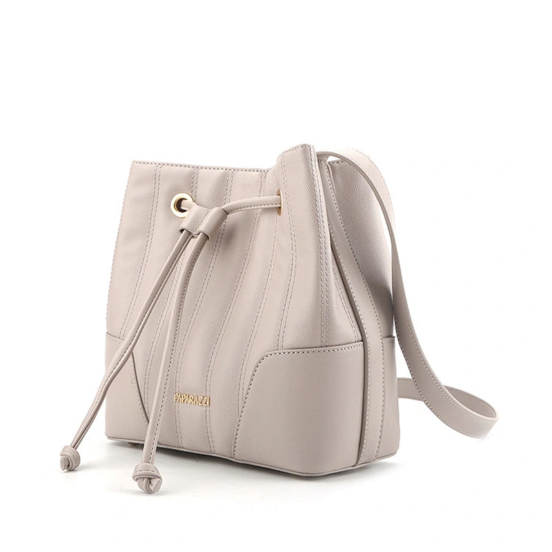 #10370 Myanmar own factory hot selling latest fashion designer custom drawstring bucket handbag PU leather ladies hand bags