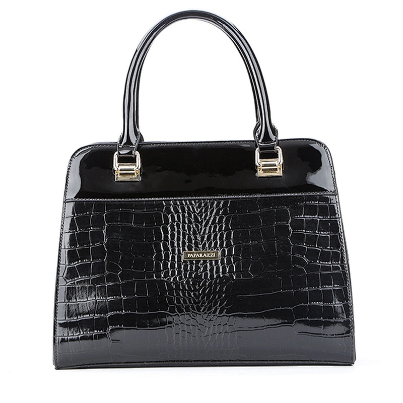 6242-Guangzhou wholesale factory ladies handbag shinny shoulder bag in PU material