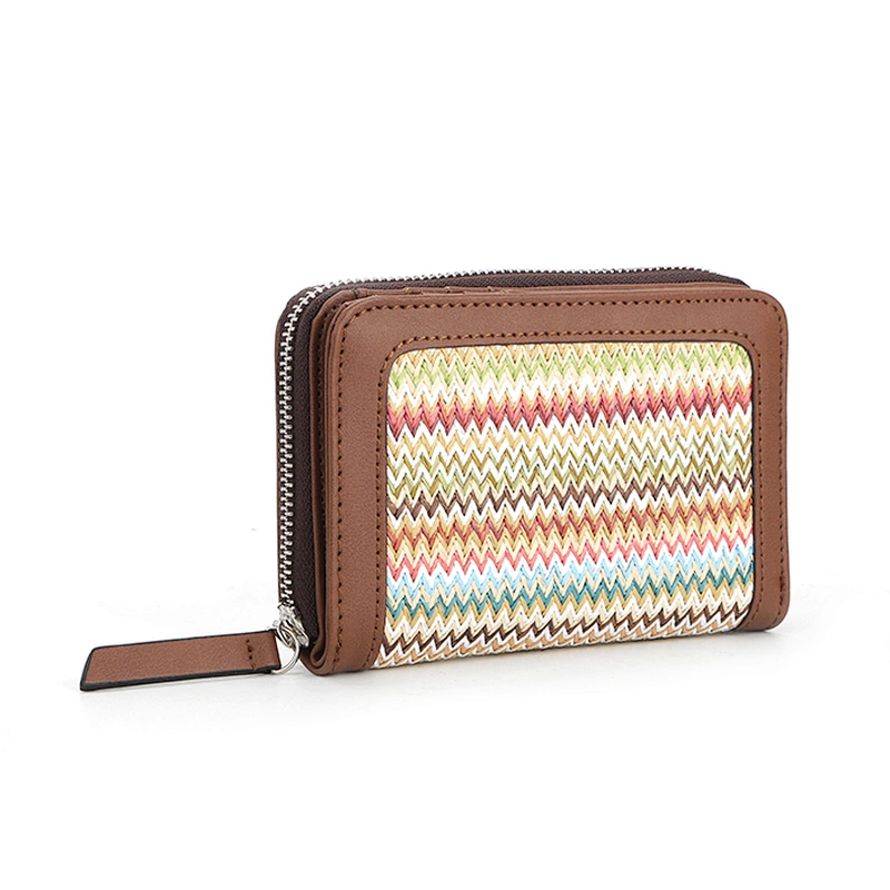 #9285 2019 Tax free factory hot sale fashion minimalist smart design custom linen ladies purse latest PU leather wallet women