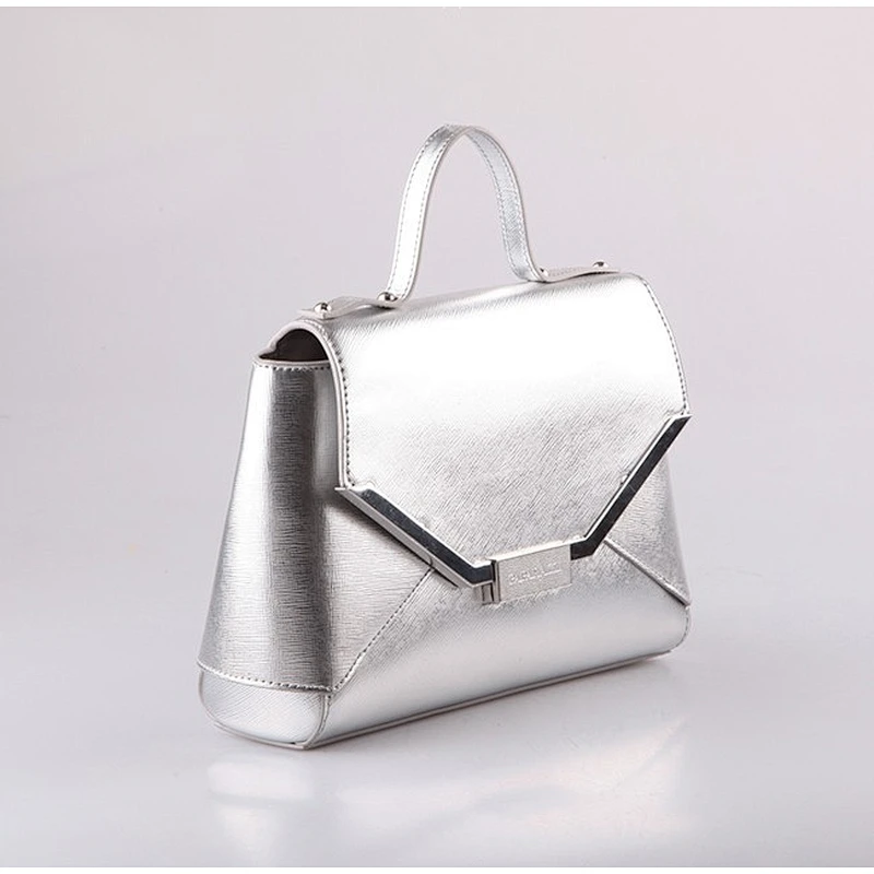 5292-New style best selling design fancy silver metallic saffiano PU women shoulder bags