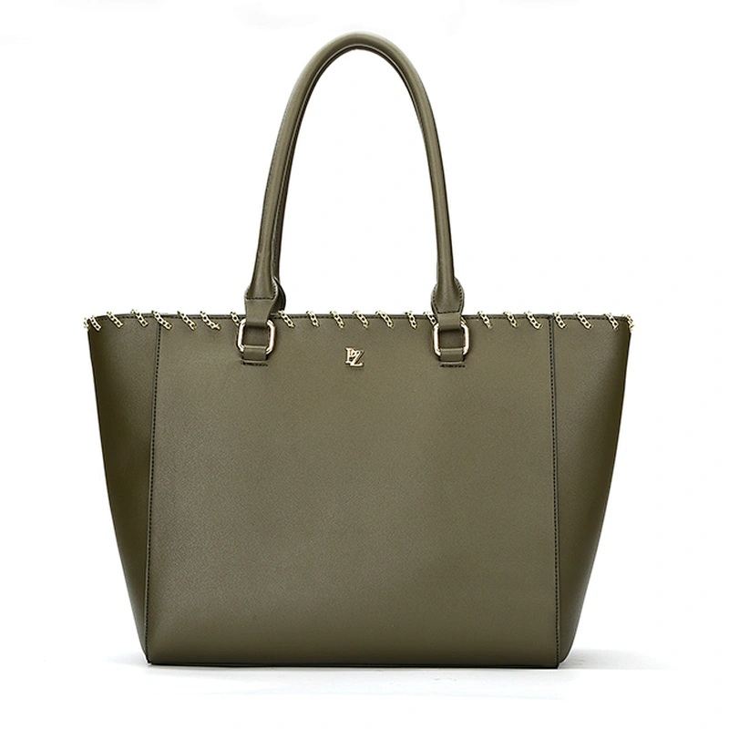 7444-Decorative metal chain China supplier PU leather shopper bags