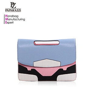 4645 - 2017 Fashion trendy designer synthetic leather folding women clutch bag