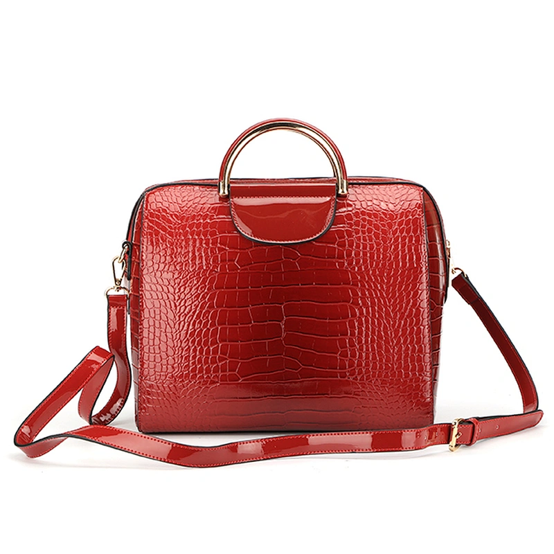 6240-New arrival fashion ladies shiny crocodile PU leather bowling bags