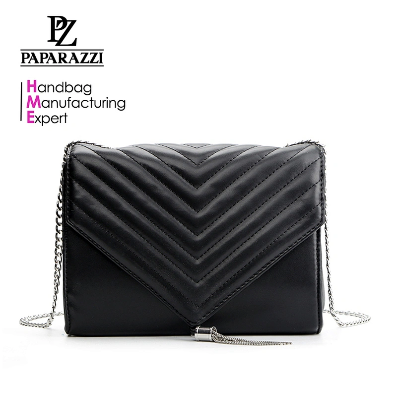 9274-Women fashion quilted flap metal chain shoulder bags