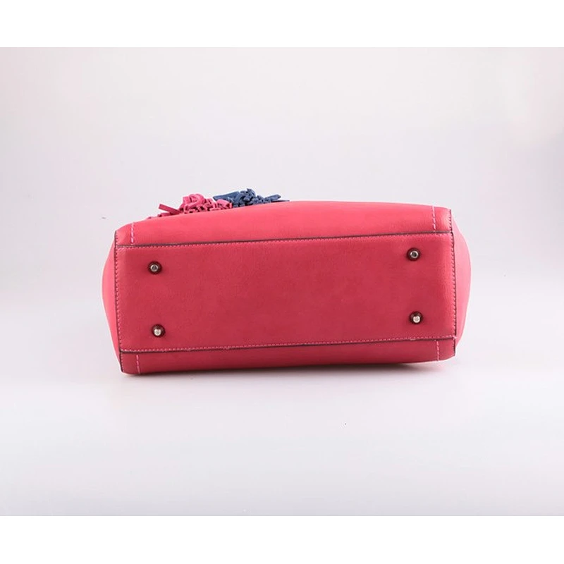 4119-Wholesale 2018 urban burgundy fancy design fuchsia color ladies satchel handbag