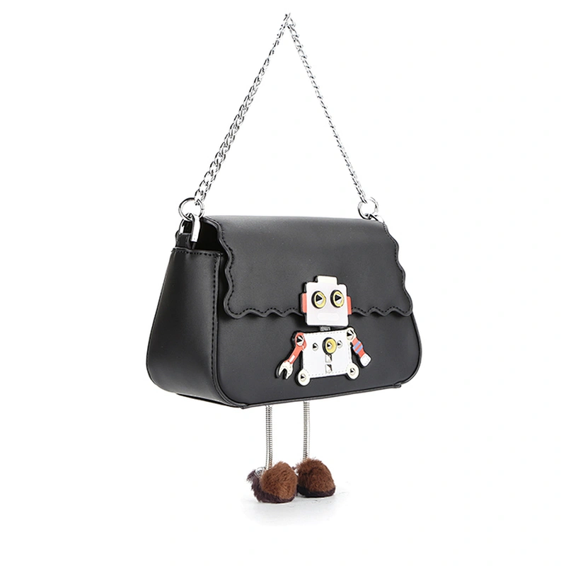 8523 Unique designer cross body bags cute style shoulder hand bag with robot pattern hardware for fashion girls
