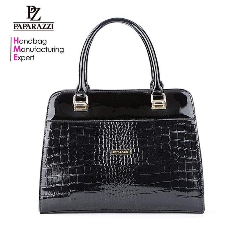 6242-Guangzhou wholesale factory ladies handbag shinny shoulder bag in PU material