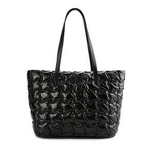 #10776 Made in Myanmar Tax Free latest fashion designer custom large ladies tote bags PU leather luxury handbags for women