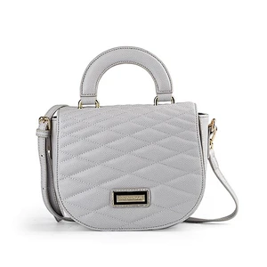 6976-PAPARAZZI New design 2017 grained PU quilted flap shoulder bags with semi-circle handle
