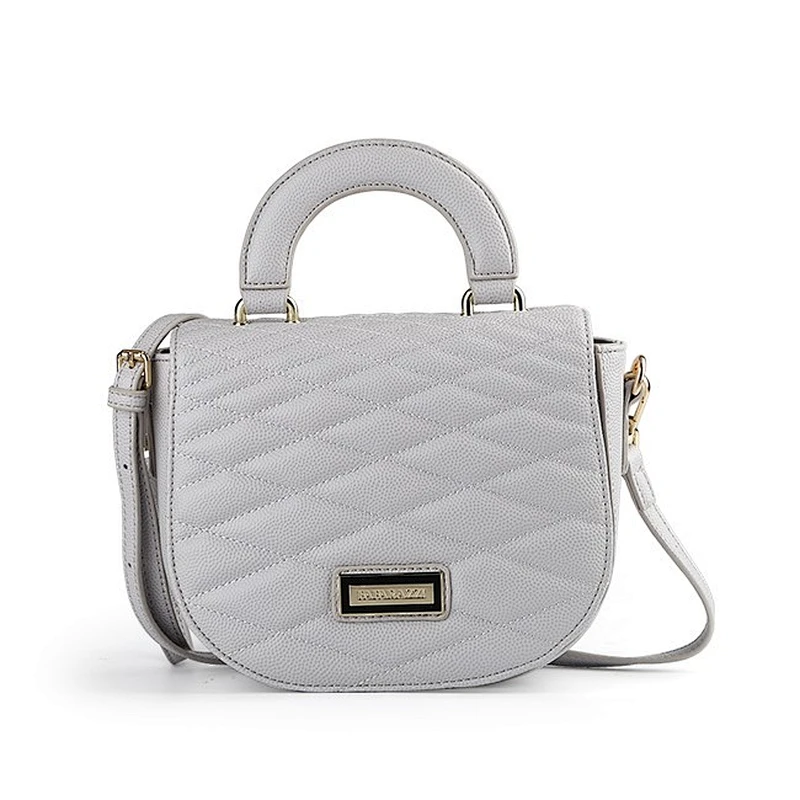6976-PAPARAZZI New design 2017 grained PU quilted flap shoulder bags with semi-circle handle
