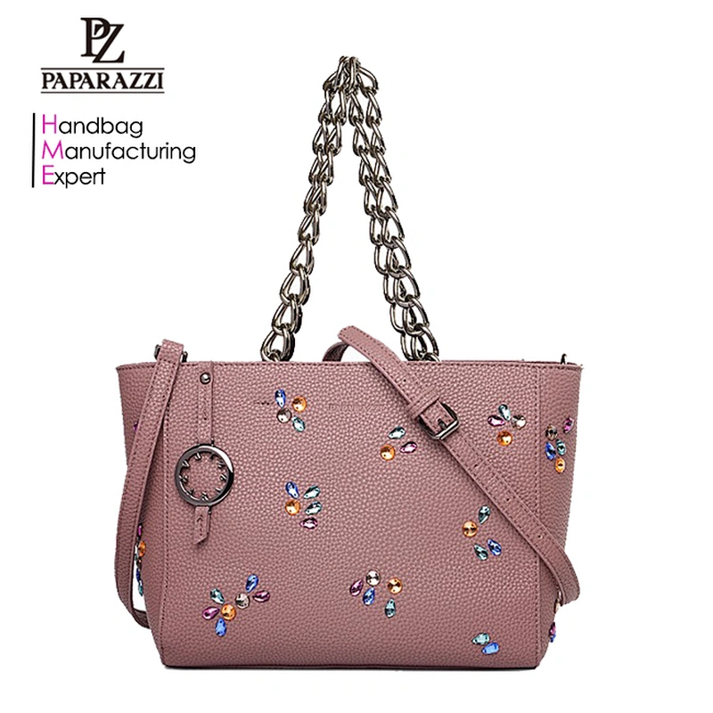 5389 -Unique Designer Handbag Factory Colorful Jewels Decoration Tote Bag for Women