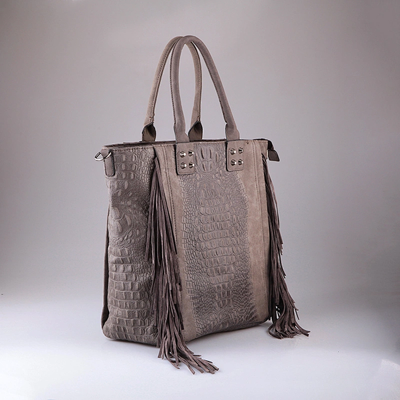 4021 Paparazzi top quality croco genuine leather handbag wholesale genuine leather women tote bag