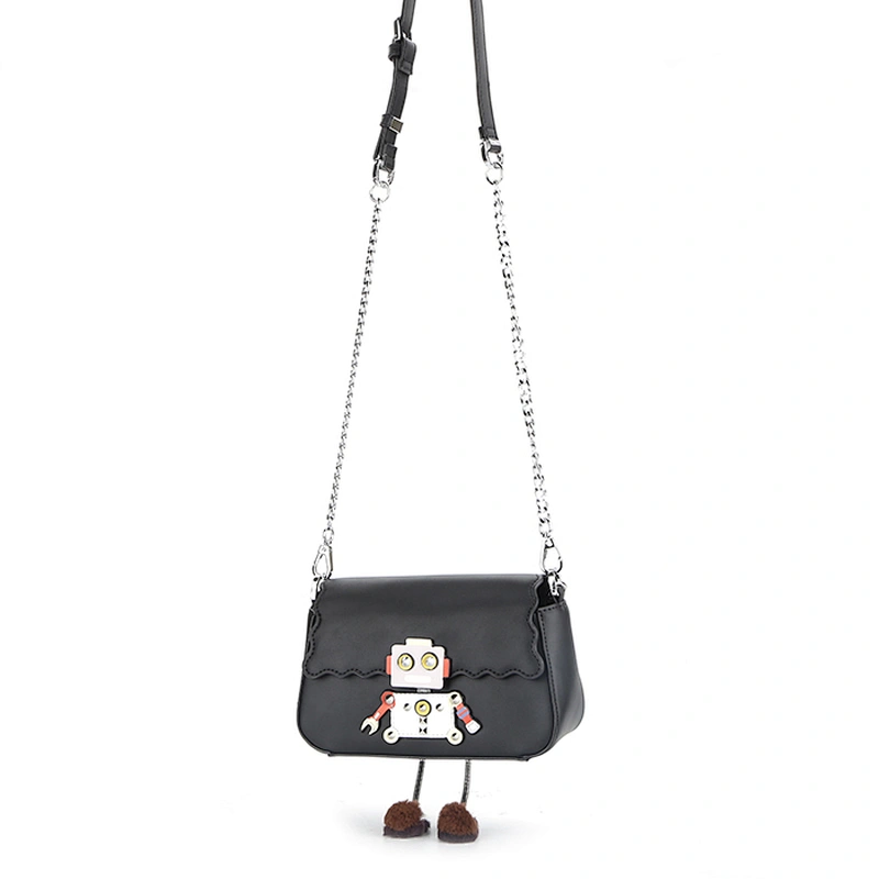 8523 Unique designer cross body bags cute style shoulder hand bag with robot pattern hardware for fashion girls