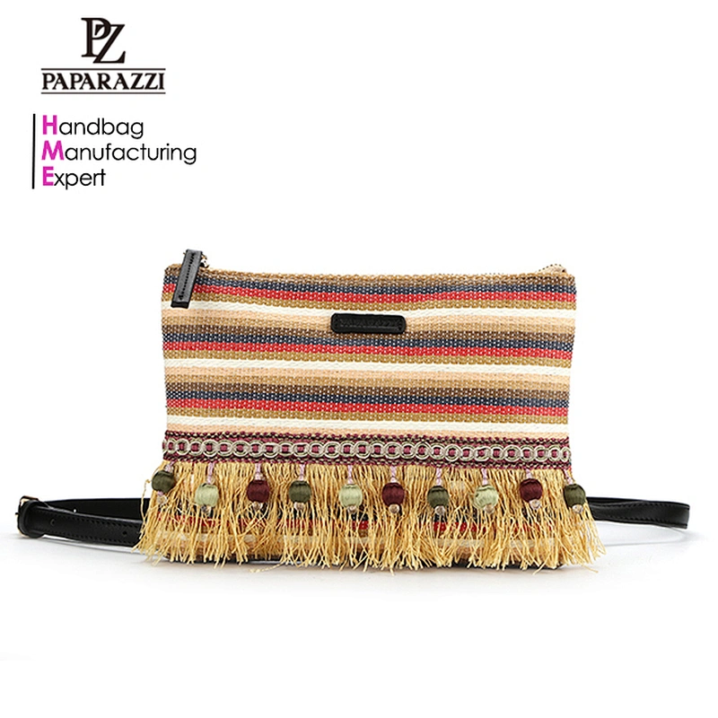 7892 2018 New arrival Latest design Bohemian style braided straw ladies crossbody Ethnic Bag