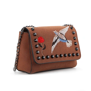 8518 Manufacture OEM/ODM Unique Original Designer Crossbody bag Embroideries Ladies Handbag for 2018 spring