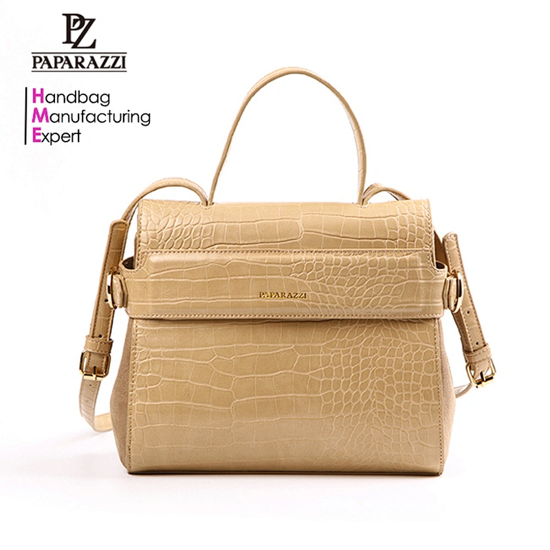 5865 - Bolso de mano wholesale PU crocodile skin leather collocation lady messenger factory price hand bags
