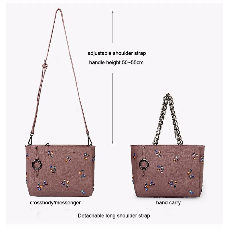 5389 -Unique Designer Handbag Factory Colorful Jewels Decoration Tote Bag for Women