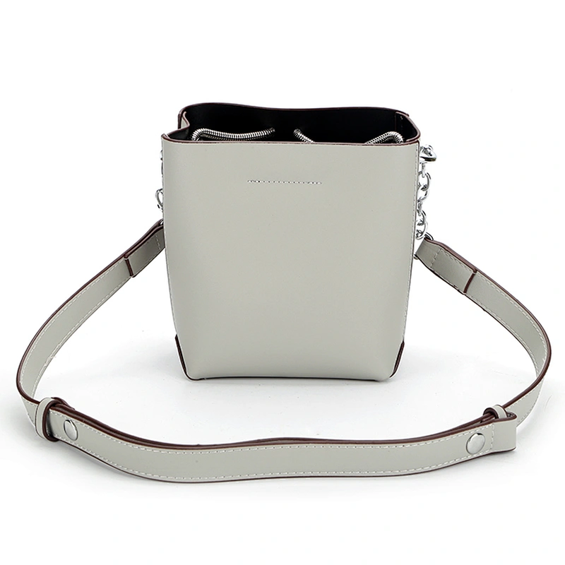 8549- Plain PU two sets grey colors bucket bags 2018