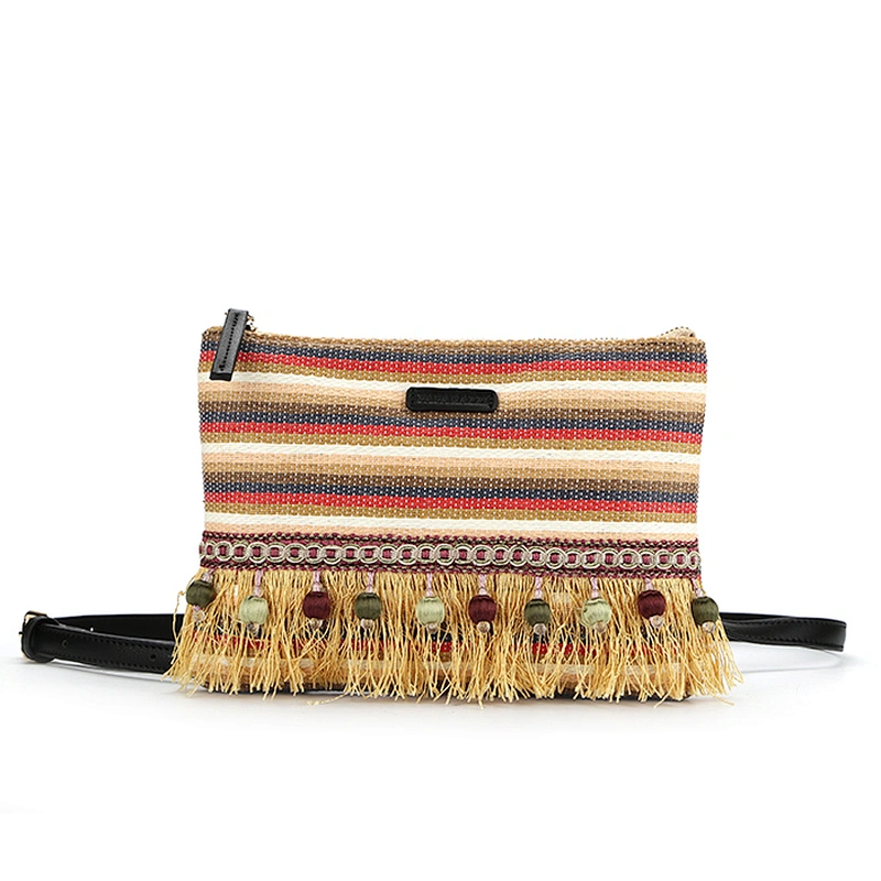 7892 2018 New arrival Latest design Bohemian style braided straw ladies crossbody Ethnic Bag