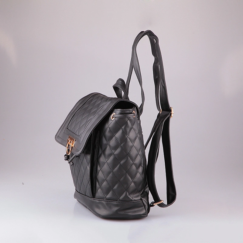 4807 2018 Summer Korean Fashion Style Quilted waterproof drawstring genuine Leather Backpack bag oem