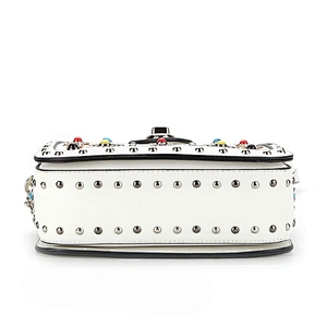 8465 colorful pearls and patchwork decoration handbag women usuage studs cross body bag new arrival for 2018