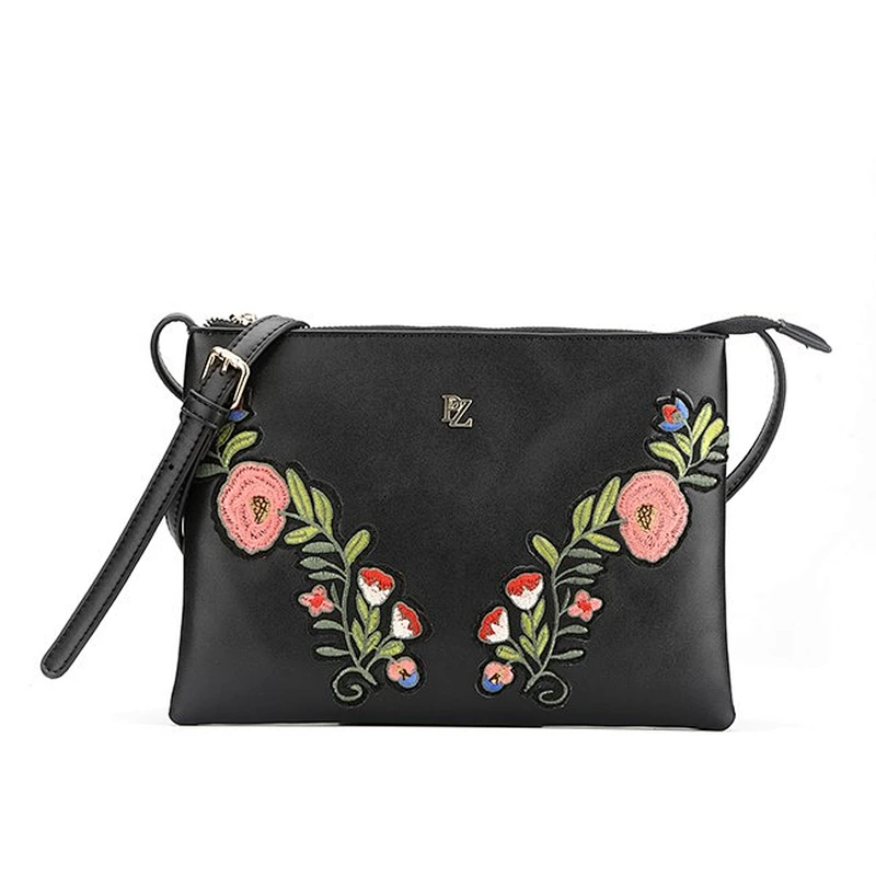 #6549 Tax Free Myanmar own factory bolsos mujer latest fashion embroidery flower lady handbag PU leather shoulder bag women