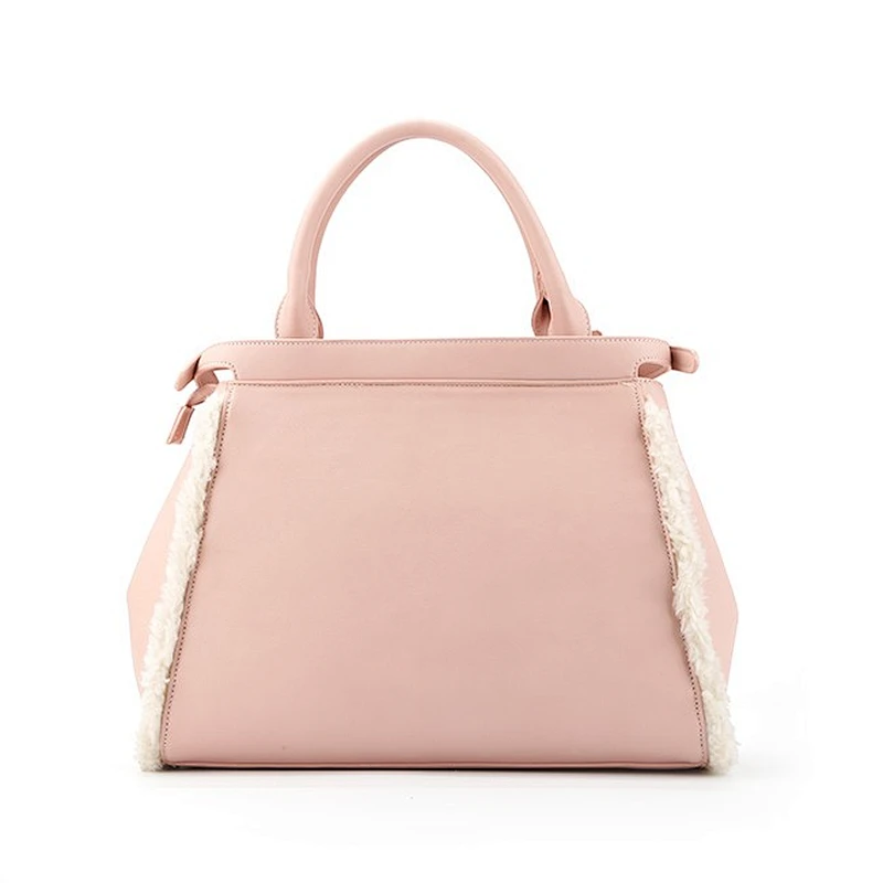 6562-2017 AW newest style fashion PAPARAZZI fur pink satchel bags