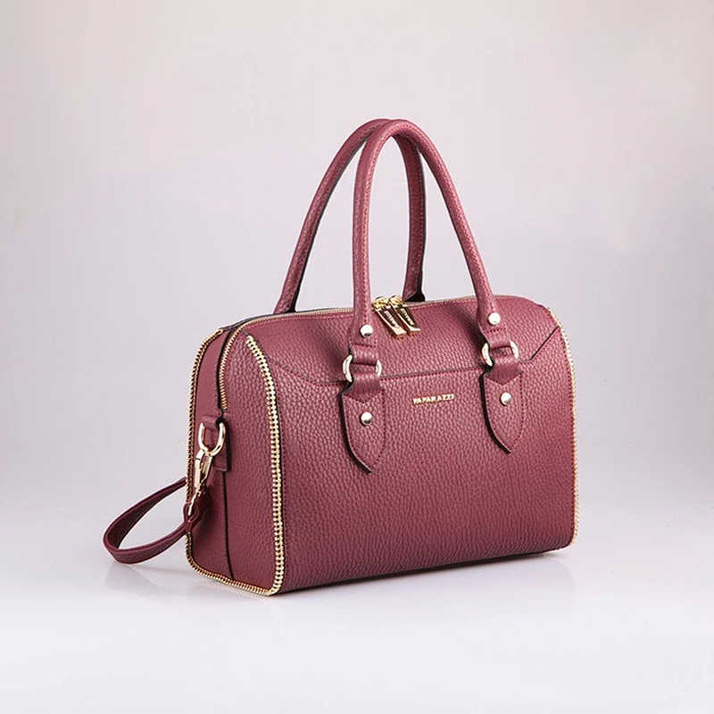 4473-Paparazzi leather newly design fashion ladies zipper decorated bowling handbags