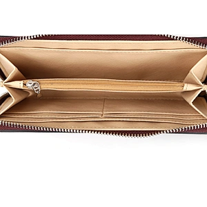 7016A 2019 hot selling inspiration beading leaf design smart beauty long zipper wallets for women